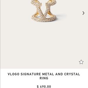 Valentino Vlogo signature metal and crystal ring